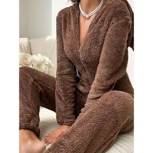 Autumn and winter one-piece pajamas with hood and rabbit ear design, soft, warm and comfortable pajamas, perfect for family leisure watching TVRAIMENTRY