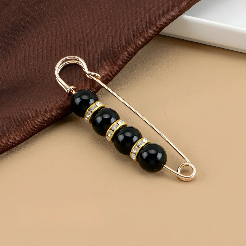 2#Four beads with diamonds 7.5cm (black)