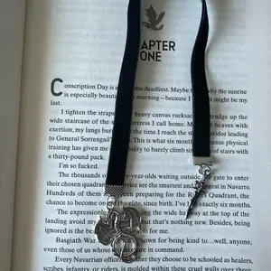 Dragon/Wyvern and dagger velvet ribbon bookmark
