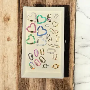 Carabiner Charm and Clasp Necklace Add On with Rhinestones Assorted Colors & Styles for Versatile Jewelry Making Customizable Focal Piece