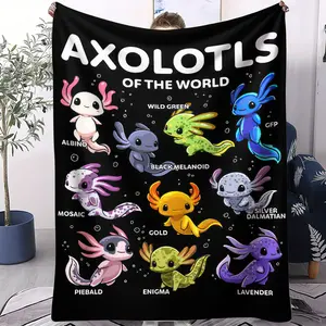 Axolotl Pattern Blanket, Suitable for All Seasons, Suitable for Beds, Sofas, Cars, Room Decorations, and Gifts, Suitable for Children and Adults