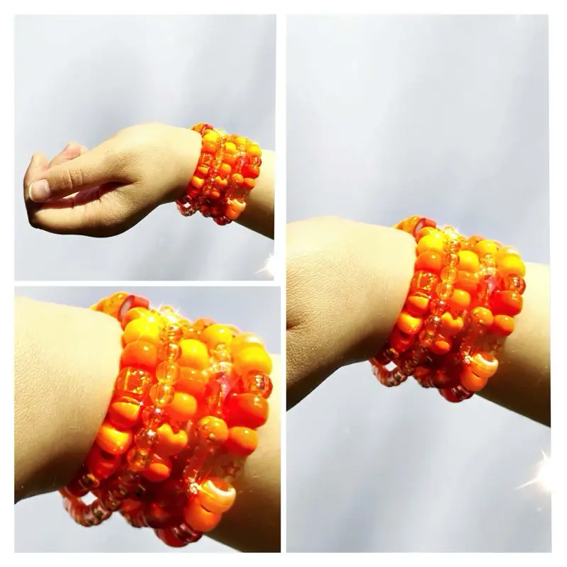 Vibrant Orange Beaded Bracelet Set for Women - Perfect for Everyday Wear and Special Occasions