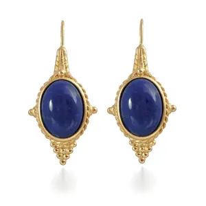 Lapis Egyptian Revival Earrings - Elegant Design with Decorative Elements, Ideal for Any Occasion