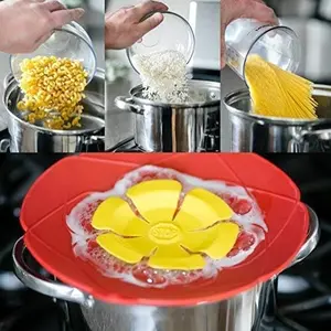 Puregenius Boil Over Spill Stopper Lid Cover - 10.2 Inch Kitchen Tool for Pots & Pans, Prevents Messy Boil Overs, Essential Cooking Accessory puregenius