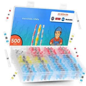 500 count  Solder Seal Wire Connectors Kit, Electrical Insulated Wire Splice Heat Shrink Wire Connectors with 4 Gauges - 12-10, 16-14, 22-18, 26-24 AWG
