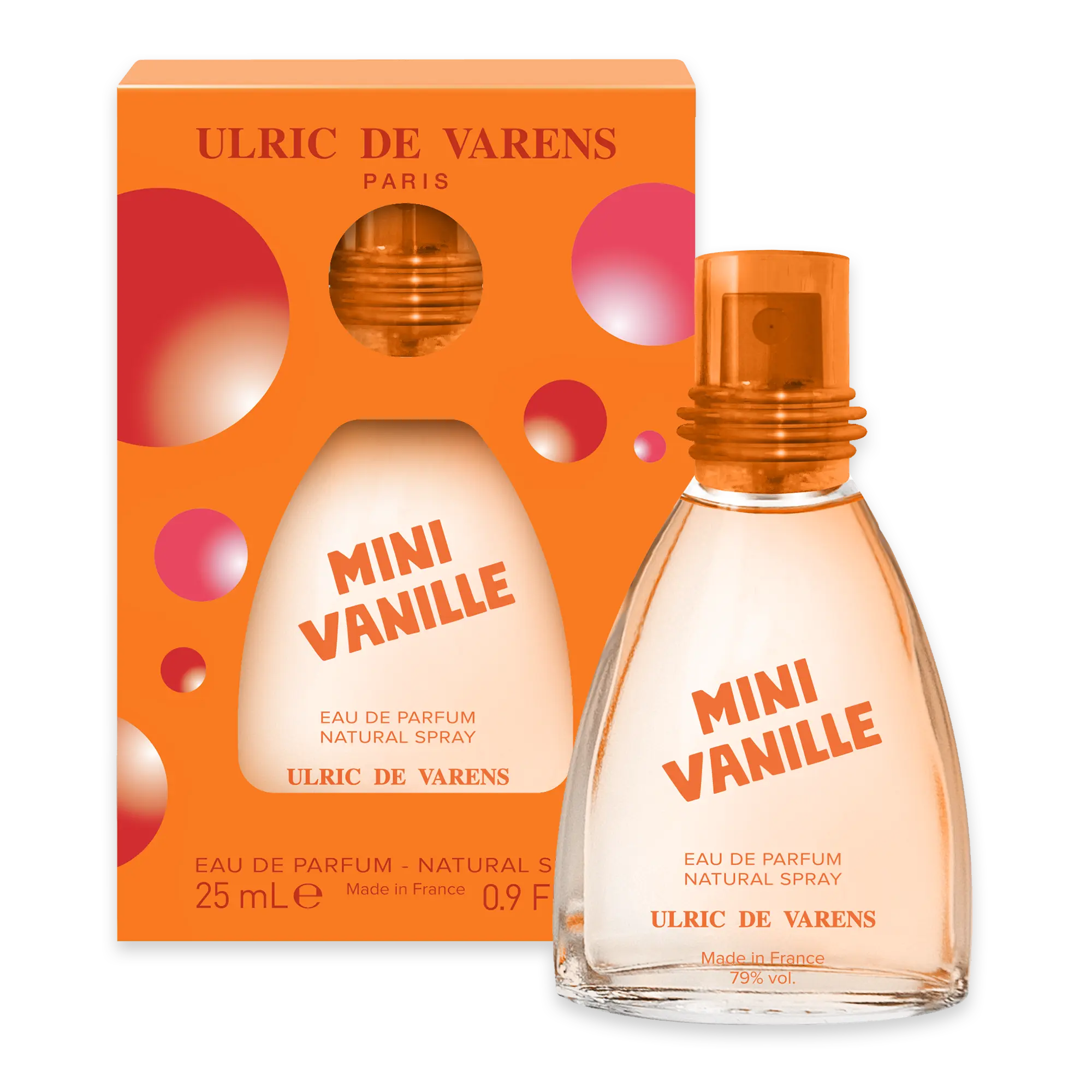 Ulric De Varens Mini Vanille Eau de Parfum 25 ml- Outgoing, Frisky, and Petite- Notes of Bourbon Vanilla, Fresh Mango, & Mandarin- Travel Size - .9 Fl Oz