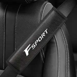 Lexus Seat Belt Shoulder Cover, Car Interior Accessory, PU Leather & Carbon Fiber Stripe Design, Enhances Driving Comfort, Available in 1pc/2pcs