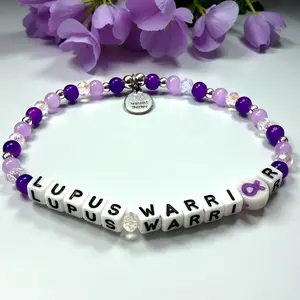 Lupus Awareness Bracelet | Lupus Warrior | Lupus Awareness | Lupus Awareness Bracelets | Awareness Bracelets | Inspirational Bracelet for Women | Word Bracelet | Purple Ribbon Awareness Bracelets | Purple Awareness Bracelet | Motivational Jewelry