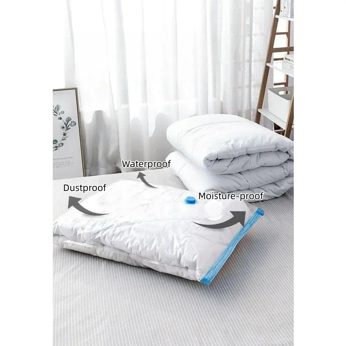 6PCS Vacuum Bag With Valve or Pump for Clothes Storing Large Plastic Compression Empty Bag Travel Accessories Storage Container
