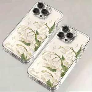 [For iPhone 11-15 Filigree Case] The Filigree Lily of The Valley Mobile Phone Case Is Suitable for Iphone11 12 13 14 15  17Apple Iphone 14 13 12 11 XS XR X 7 8 6S Mini Plus Pro Max SE Series Mobile Phone Case, Suitable for Christmas And Halloween Gifts