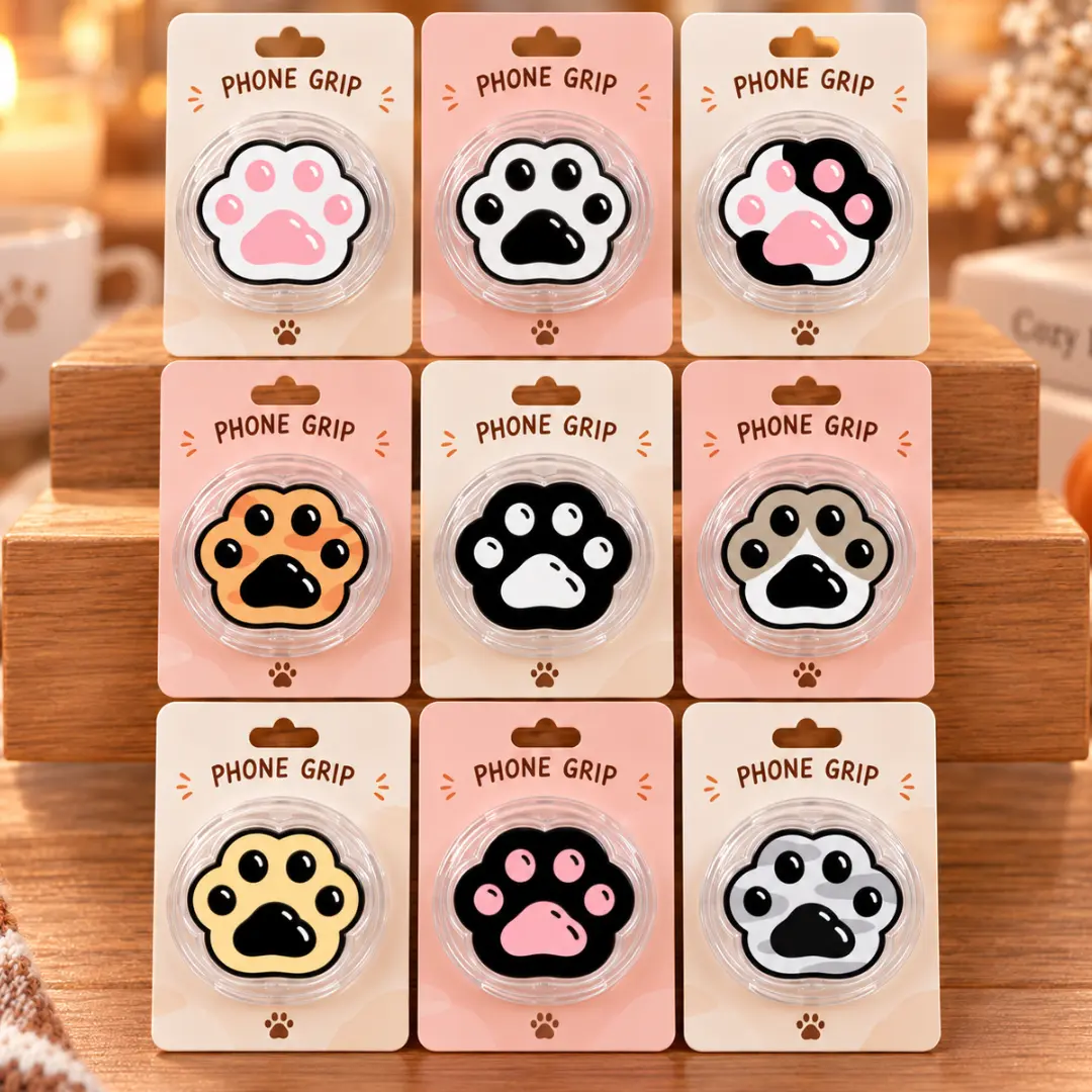 Cat Paw Phone Grip Cute Kitten Paw Pad Phone Holder Stand Kickstand for iPhone Android Kawaii Black White Orange Calico Cat Lover Gift for Women Teens