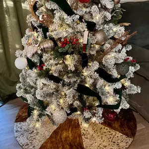 Cowhide Tree Skirt for Christmas Decorations - Perfect for Festive Settings