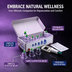 6-Pack Lightweight Vacuum Cupping Set – Traditional Chinese Cupping Therapy Kit, Gentle Muscle Soothing for Body Care, Ideal for Daily Home Use or Spa Sessions, Great Gift Choice for Parents, Teachers, and Elders on Father's Day/Mother's Day