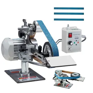 Belt Grinder Sander, 30 X 1-Inch Variable Speed Belt Polisher With VFD, 550W Polishing Grinding Machine With 2 Grinding Moulds & 3PCS Sanding Belts For Metalworking, Knife Making