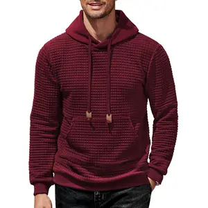 COOFANDY Mens Hoodies Sweatshirts Long Sleeve Fashion Waffle Knit Pullover Hoodie with Pocket