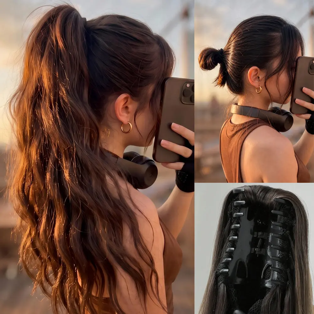 LaiRuiSi Ponytail Extension for Women, 26 Inch Long Corn Curly Claw Clip Hairpiece, Heat-Resistant Synthetic Fiber for a Casual or Dressy Look, Body Wave, Women's Fashion, Clip Hair Extensions, Party Wear, Quick On/Off