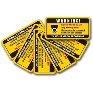 6PCS Camera Video Recording Warning Stickers, Posted On The Inside and Outside of The Car Window Anti-Theft/Adhesive Design
