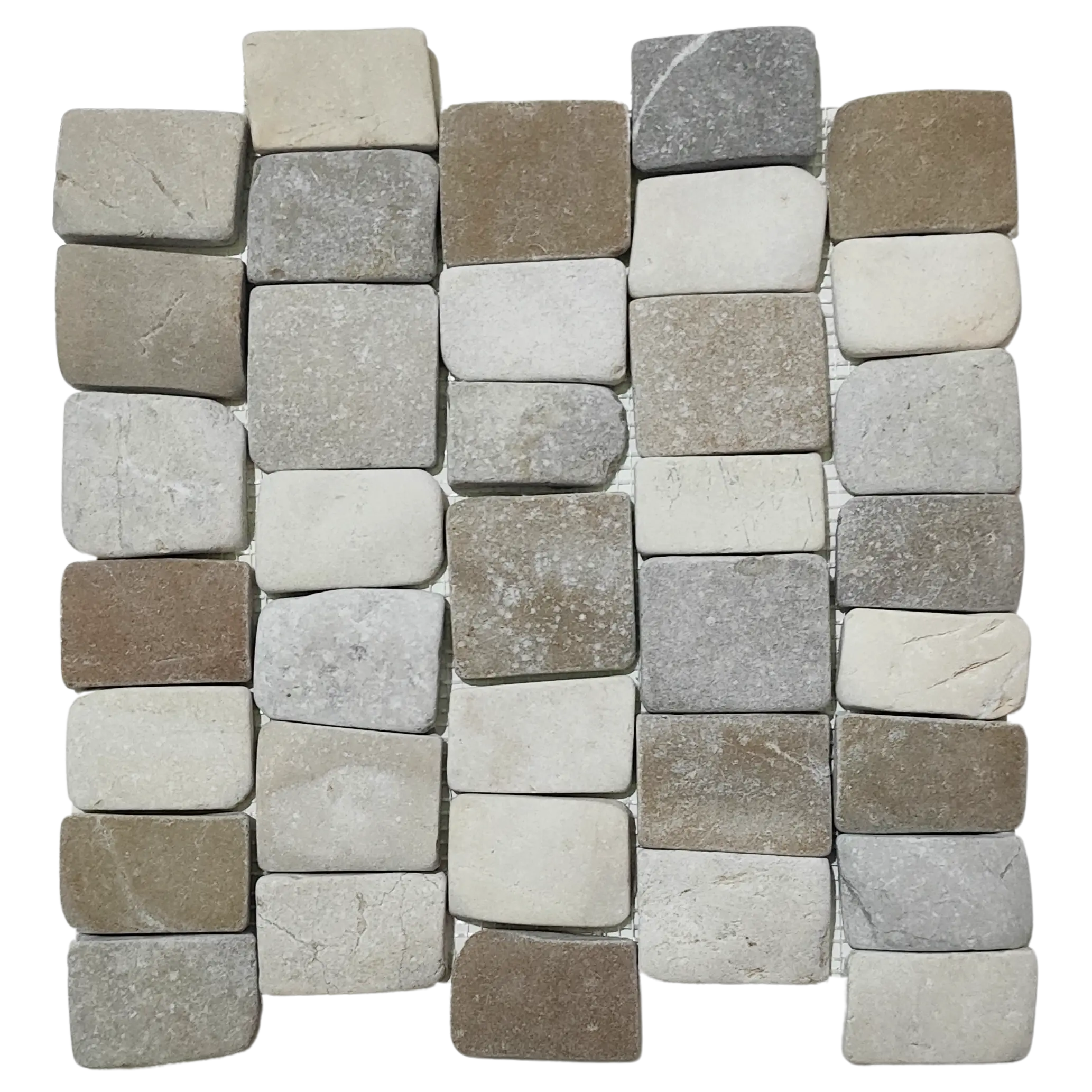 Mix White, Java Tan & Grey Pebble Tile Wall Strip