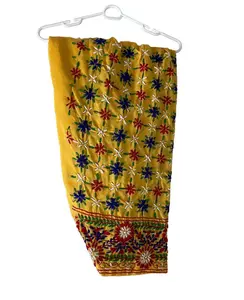 Phulkari shalwar cotton fabric, full embroidery,  Size : standard