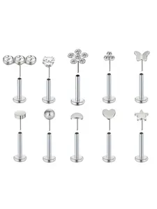 Heart Shaped Stainless Steel Stud Earrings Heart Studs for Pierced Ears Fashionable Earrings for Women & Men Trendy All-match & Exquisite Jewelry for Birthday Gift Valentine's Day Gift High Quality Earrings