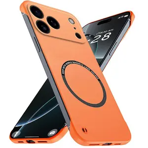 Magnetic Slim for iPhone 17 Pro Max Air Frameless Phone Cases Matte Anti-Scratch Hard PC Cover iPhoneAir 17Pro Shockproof Armor