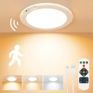 LED Ceiling Light USB Rechargeable Remote Control Induction Lamp No Wiring Bedroom Office Study Corridor Indoor Home Ceiling Spotlights Dimmable Ceiling Lights