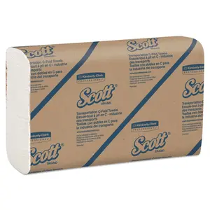 Scott  13.25 x 10.1 in. C-Fold Paper Towels - 1 Ply - White - Pack of 12