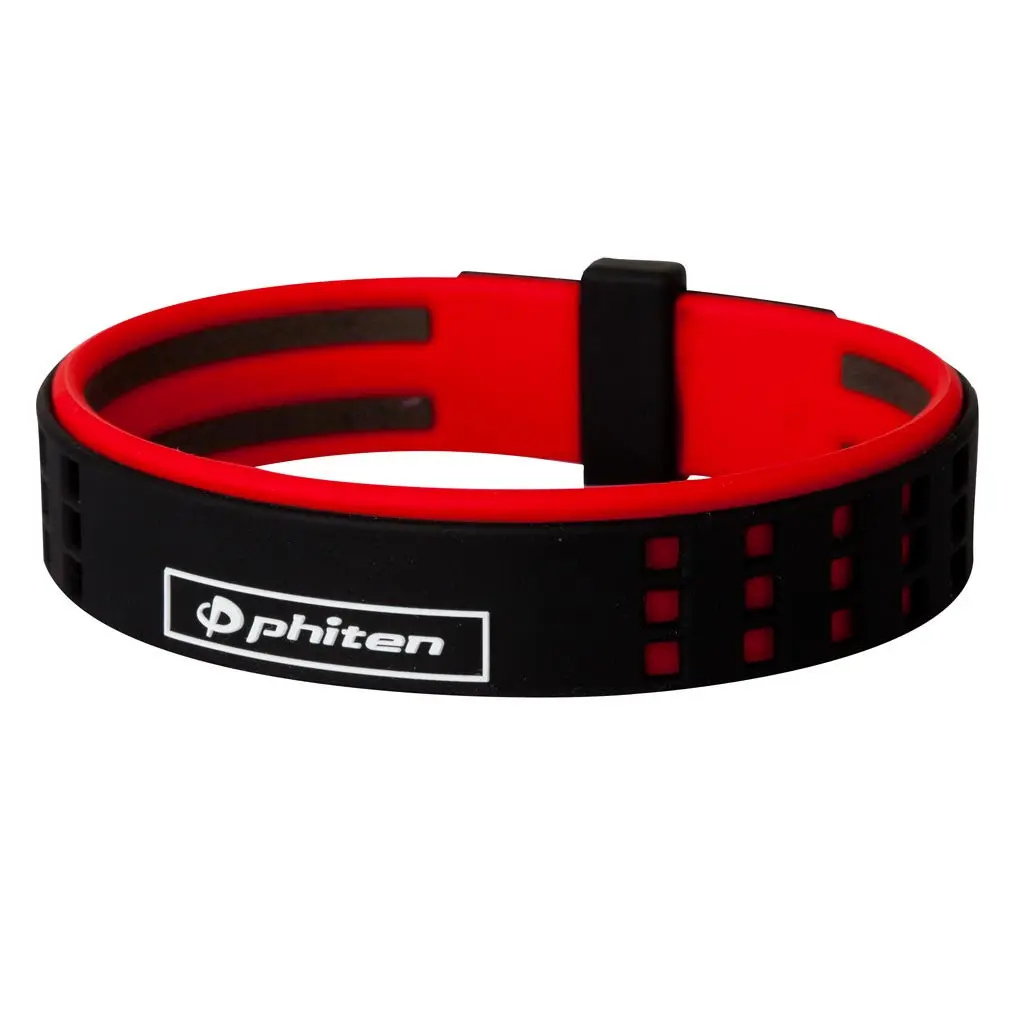 Phiten DUO Titanium Bracelet - Waterproof Sports Silicone Bracelet Wristband for Alternative Healing - Power Elastomer Zone with Micro Titanium Sphere