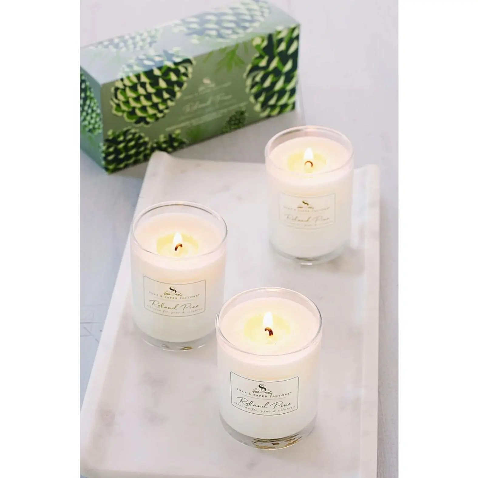The Soap & Paper Factory Roland Pine Votive Candle Set