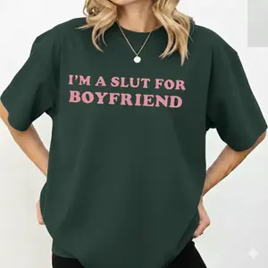 Hot trend "i'm a slut for my Boyfriend" Funny Valentine’s Day, Gift For Husbands Or Dads, A Quirky Shirt With Playful Humor For Any Occasion. Menswear