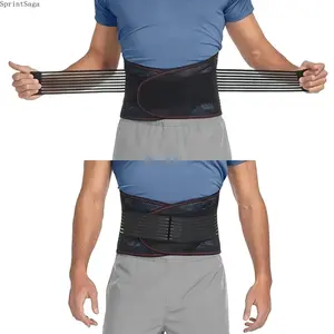 Adjustable waist support belt, breathable mesh back protector, equipped with 5 steel bars and double compression belt, durable fitness and daily use waist trainer, suitable for men and women, light waist protection and good stability