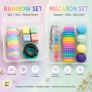 3-in-1 Fidget Toys Set: Spiky Grippie Stim Keychain, Mini Pop Keyboard & Stress Relief Magnetic Balls – Perfect Gift for Friends
