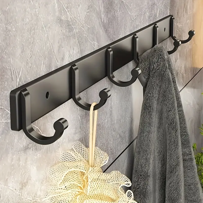 1pc wall mounted hook, aluminum wall mounted bracket hook, bathroom and kitchen towel rack, wall mounted storage hook rack, used for clothes, hat bags, keys, miscellaneous items, Bathroom Organizing Accessories, Bathroom Accessories Organizer
