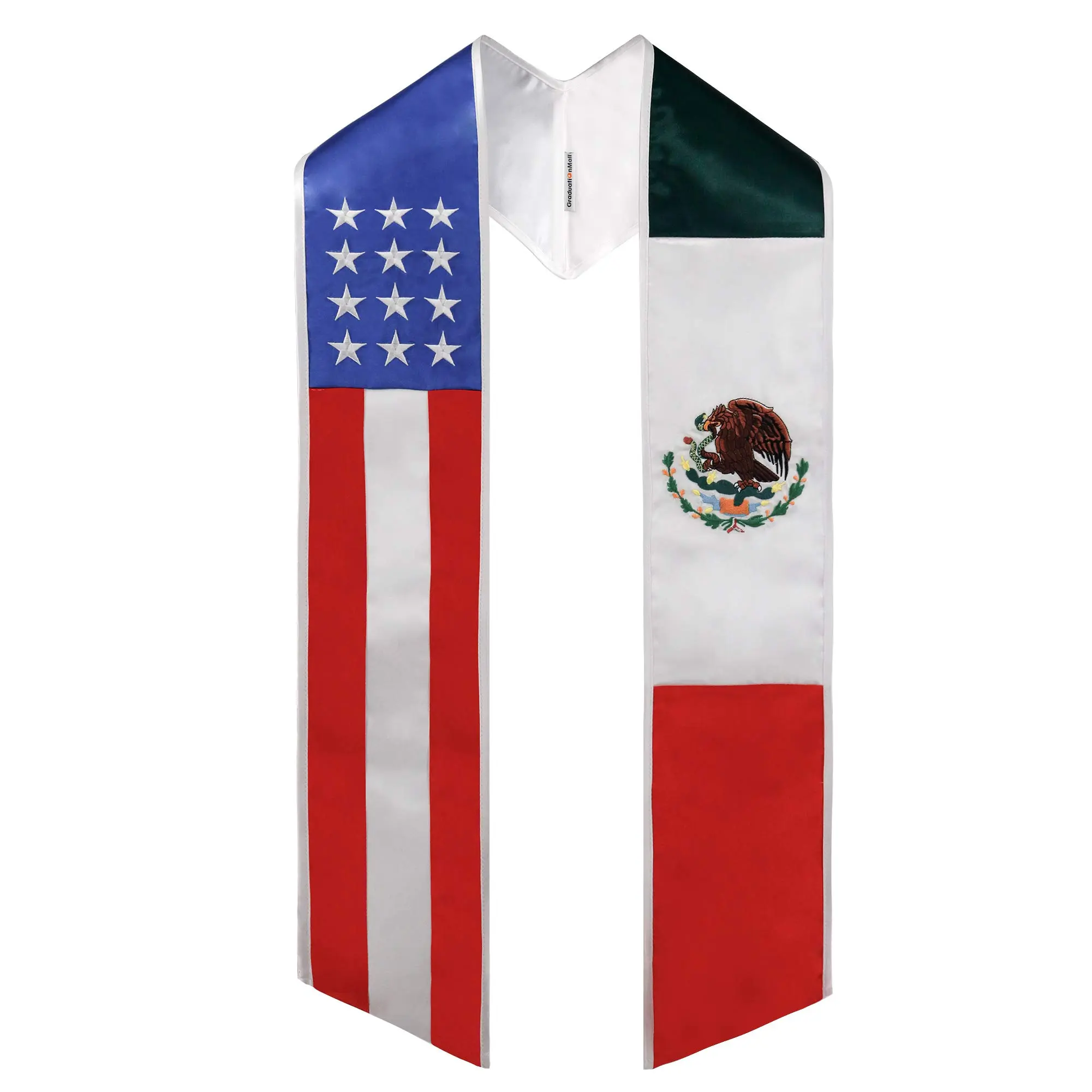 Country Flag Graduation Stole Embroidery Sash For Study Aboard International Students