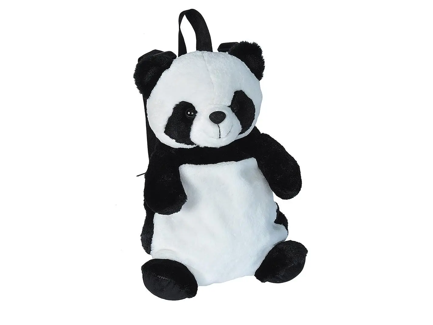 Unisex Plush Fabric Panda Plush Backpack - Black & White - 14 in - Lightweight, Cuddly Functional Backpack for Daily Use