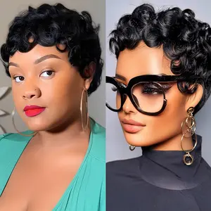 Pixie Cut Wigs Human Hair for Black Women Short 100% Real Human Hair Lightweight Glueless Natural Hair 025-1b