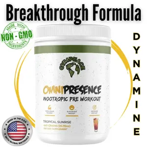 Nootropic Preworkout Boost for Energy, Focus & Lean Muscles (Sugar Free) with Dynamine & L-Citrulline - Gym Peace: Fitness & Vitamin Supplement Edible Dietary