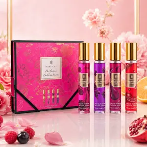 MYSTICAL Pheromone Attraction Perfume Set | 4-Piece Premium Long Lasting Travel Size EDP Spray Kit (0.68 Fl Oz x 4) Ultimate Compliment Getter Romance Collection