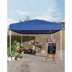 Garvee 10x10 ft Pop-Up Canopy Tent with Sandbags and Carry Bag, Ideal for Commercial Events, Camping, Backyard Parties, Durable and Easy to Set Up, Blue