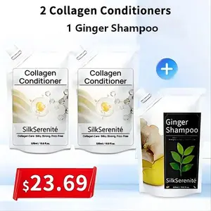 2-Pack Collagen Conditioner + 1-Pack Ginger Shampoo Bundle Set