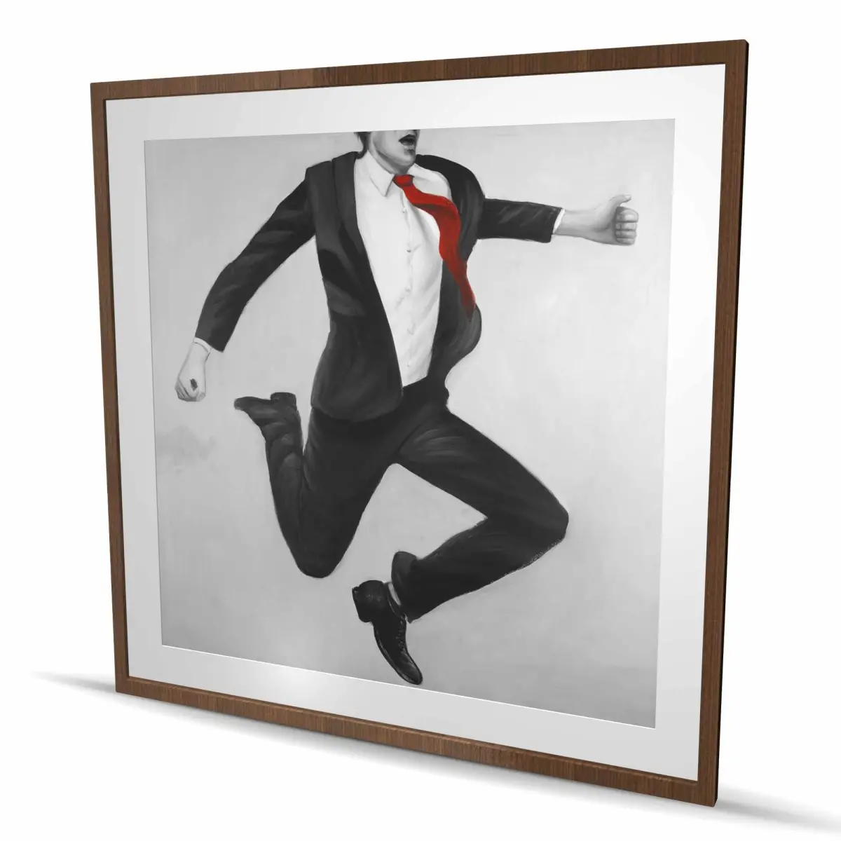 212 MAIN Happy Classic Man Framed Photo Print Wall Artwork - 48x48 in Wood-Framed Matted Stylized Figure, Classic Prints Home Decor Decoration Items Gift (C1FM4848VVAUXG)