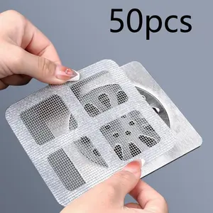 50 Disposable Shower Drain Covers, Drain Protector, Mesh Filter for Hair and Debris, Good Bathroom Accessory, Protects Pipes, Essential Bathing Supplies