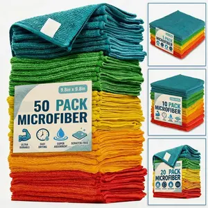 NEW Ultra Absorbent Quick-Dry Microfiber Cloths, 5/10/20/50pcs, 9.84x9.84in, Scratch-Free Microfiber Cleaning Towels, Ideal for Kitchen & Bathroom, Durable & Vibrant Colors