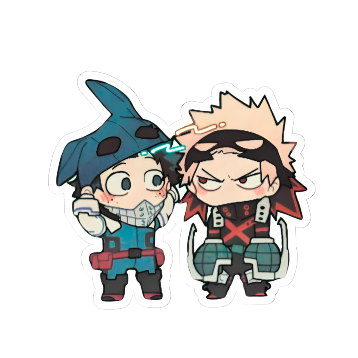 Deku Izuku Midorya Bakugo Katsuki Kacchan Chibi Manga Cute Anime Sticker Gift Otaku Weeb