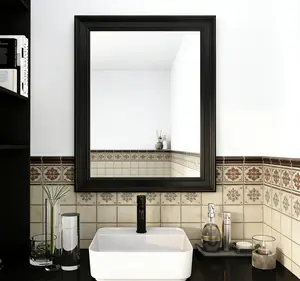 24 x 32 Inch Bathroom Mirror Black Aluminum Frame