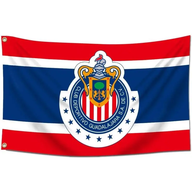 Eksent Flag Banner Guadalajara  Mexico Futball Soccer for Chivas fans (Duplex printing,Bright & Vibrant Polyester, grommet design home decor banner fan bedroom funny tapestry poster home decor banner