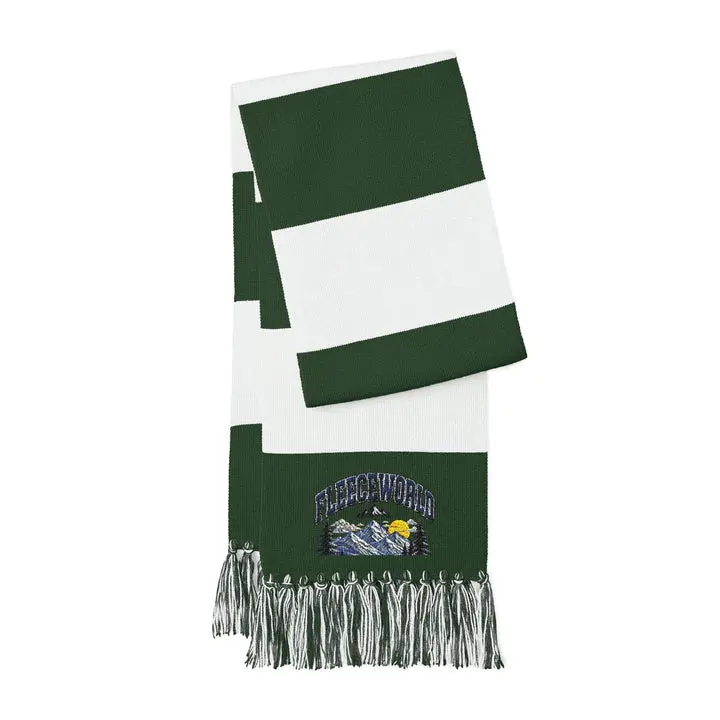 Embroidered Striped Spectator Scarf – Team Colors Winter Fan Scarf