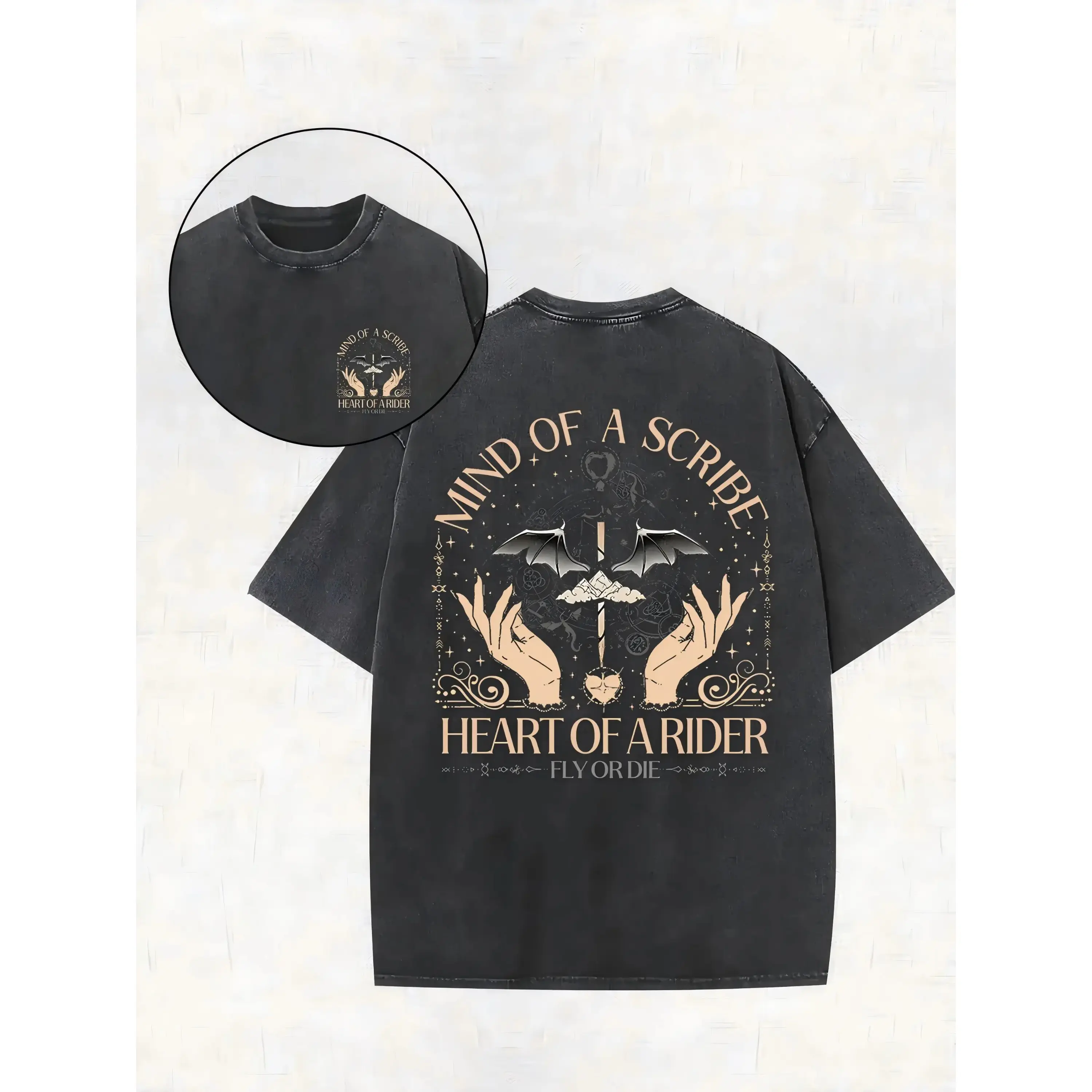 Eagle'S Soul, Fourth Wing T-Shirt | Dragon Knight Shirt | Basgat War Academy, 230G High-Quality Double-Sided Printed Wax Printed T-Shirt, Retro Washed, 100%25 Cotton ,fathersdaygift