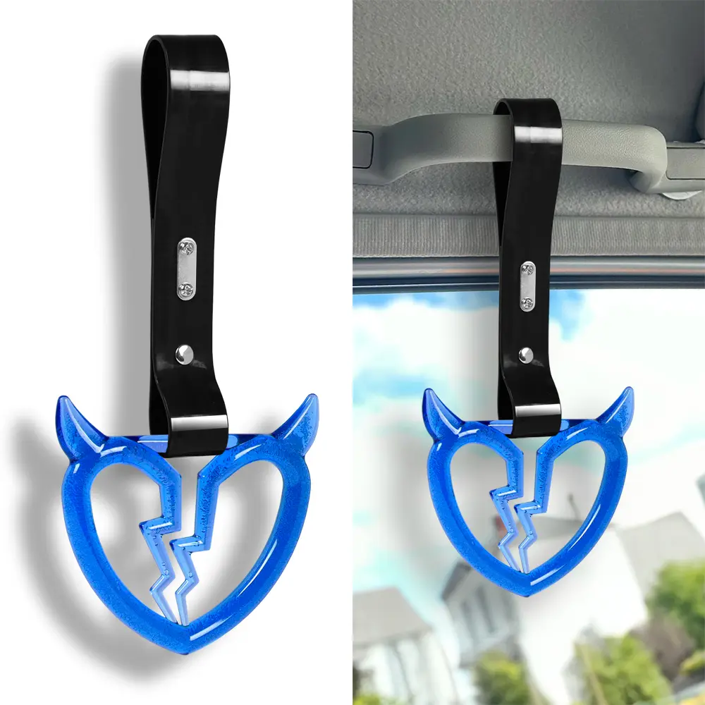 JDM Devil Broken Heart TSURIKAWA Crystal Bubble Blue Ring Car Subway Bus Handle Hand Strap