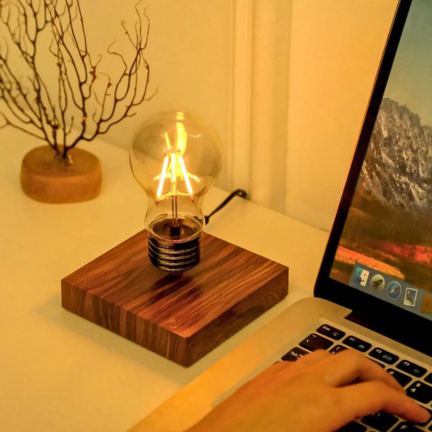 Magnetic Levitation Light Bulb - 360° Rotating Touch Control Desk Lamp for Night Lights & Decorative Lighting Modern Design with Versatile Use